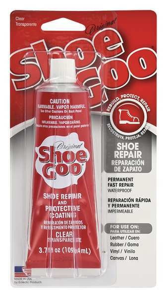 Shoe Repair Glue,  Shoe GOO(R) Series,  Clear,  24 hr Full Cure,  3.7 oz,  Tube