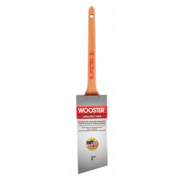 2" Thin Angle Sash Paint Brush,  Nylon/Polyester Bristle,  Wood Handle