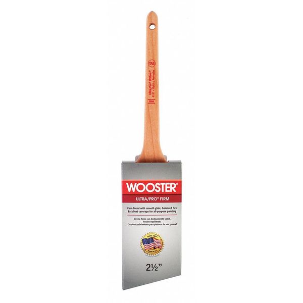 2-1/2" Thin Angle Sash Paint Brush,  Nylon/Polyester Bristle,  Wood Handle