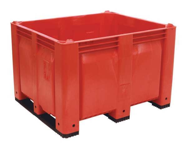 Red Bulk Container,  Plastic,  25.4 cu ft Volume Capacity