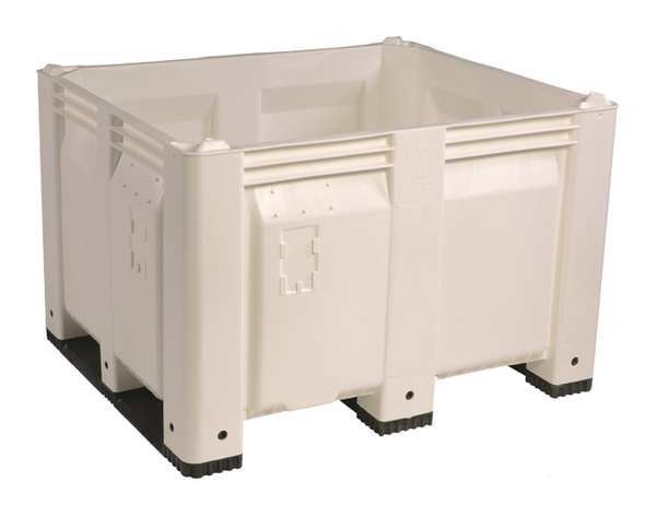 White Bulk Container,  Plastic,  25.4 cu ft Volume Capacity