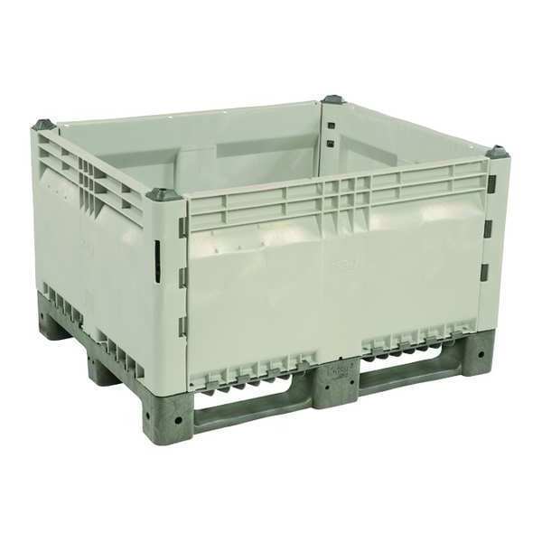 Gray Bulk Container,  Plastic,  20 cu ft Volume Capacity