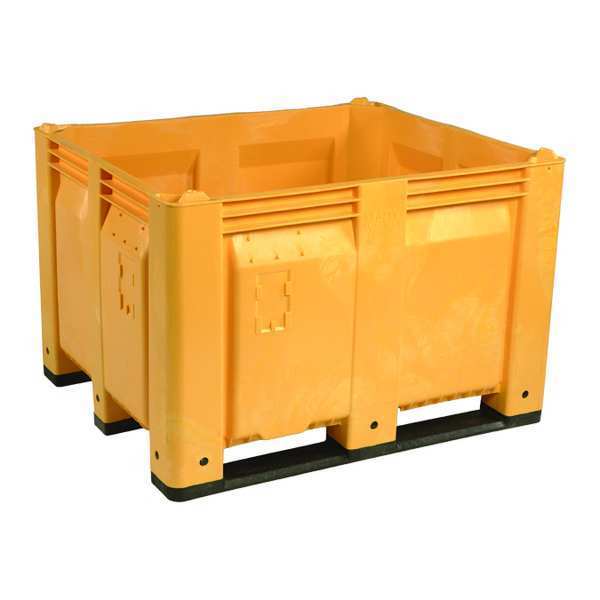 Yellow Bulk Container,  Plastic,  25.4 cu ft Volume Capacity