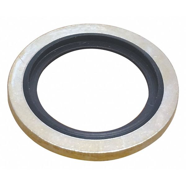 Sealing Washer,  Fits Bolt Size 1/4 in Steel/Buna-N,  Cadmium Plated Finish