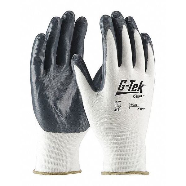 Glove Coated, White, Seamless, M, PR