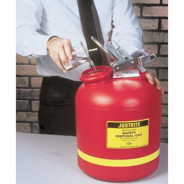 Disposal Can, 5 Gal., Red, Polyethylene