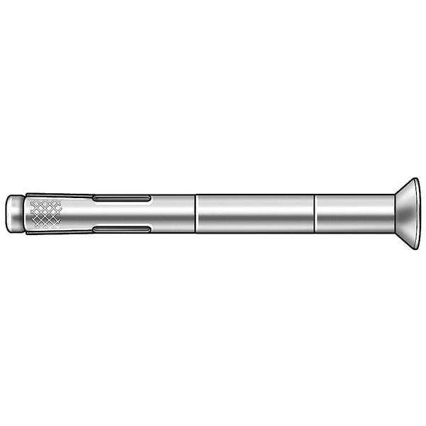 Dynabolt Sleeve Anchor,  3/8" Dia.,  4" L,  Carbon Steel Zinc Plated,  50 PK