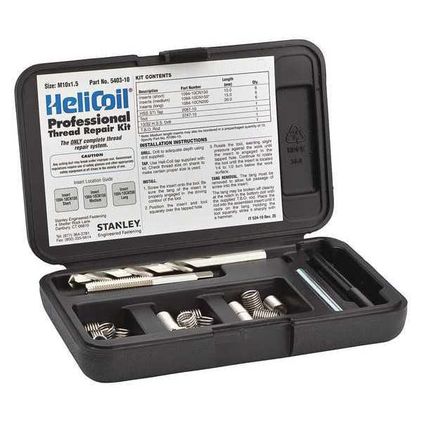 Free-Running Helical Insert Repair Kit,  Helical Inserts,  M10-1.50,  Plain 18-8 Stainless Steel