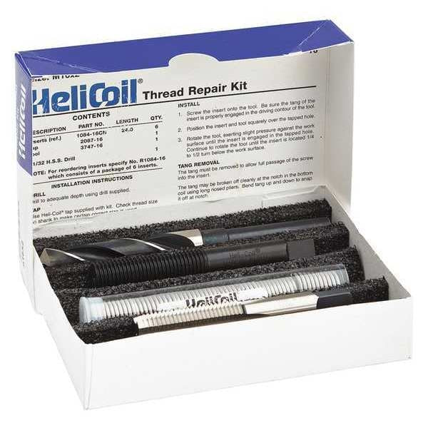 Free-Running Helical Insert Repair Kit,  Helical Inserts,  M16-2.00,  Plain 18-8 Stainless Steel