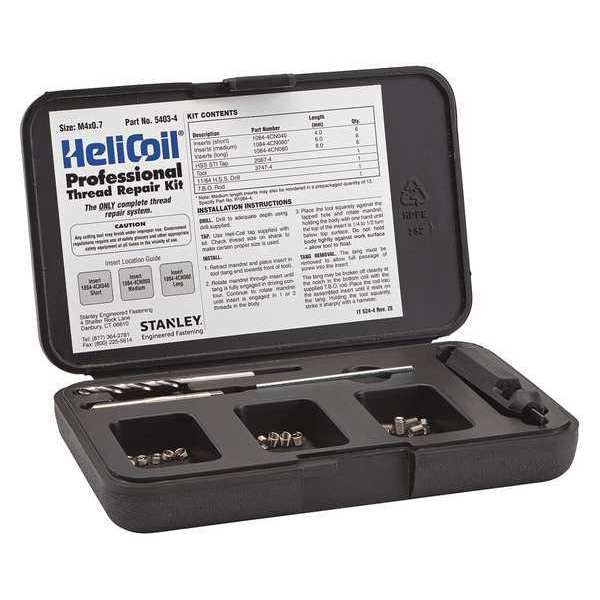 Free-Running Helical Insert Repair Kit,  Helical Inserts,  M4-0.70,  Plain 18-8 Stainless Steel