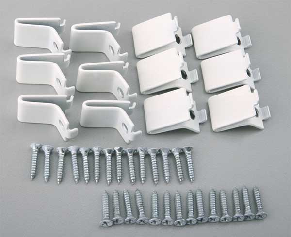 Pilaster Clips, White, 12PK