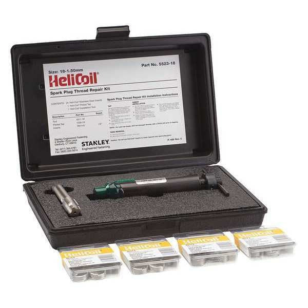 Free-Running Helical Insert Repair Kit,  Helical Inserts,  M18-1.50,  Plain 18-8 Stainless Steel