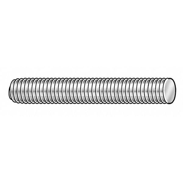 Fully Threaded Rod,  3/8"-16,  3 ft,  Aluminum,  T6061,  Plain Finish