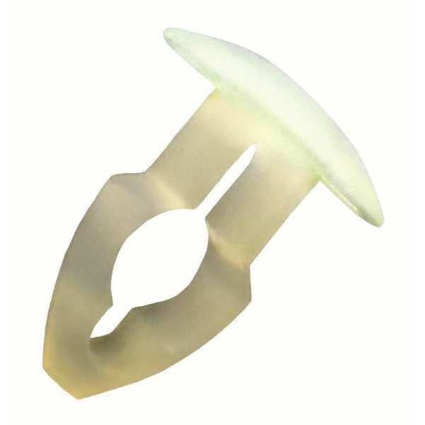 Push-In Rivet,  Round Head,  0.24 in Dia.,  0.524 in L,  Nylon Body,  25 PK