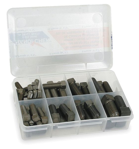 Set Screw Assortment,  Steel,  Black Oxide Finish,  60 PCS