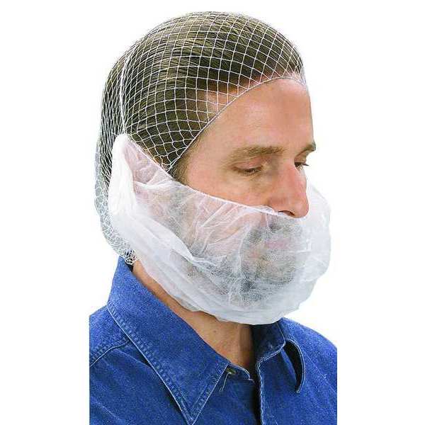 Beard Restraint Cover,  Polypropylene,  Universal Size,  White,  100 Per Bag