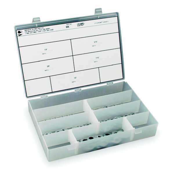 Spacer Assortment,  Inch,  6 Different Sizes,  30 Spacers,  0.47 in Smallest Inside Dia in Set