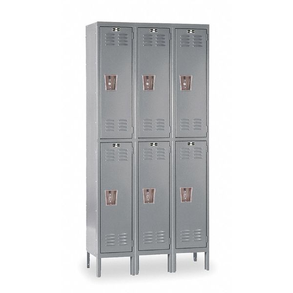 Wardrobe Locker,  45 in W,  18 in D,  78 in H,  (2) Tier,  (3) Wide,  Dark Gray