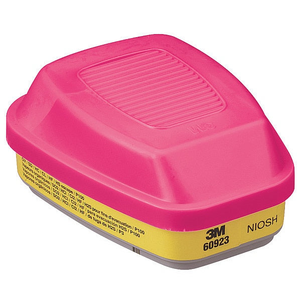 Combination Cartridge/Filter,  Acid Gas (AG)/Organic Vapor (OV)/P100,  Bayonet,  Magenta/Yellow,  2 Pack