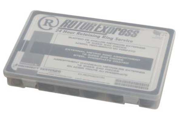 External Retaining Ring Assortment,  Carbon Steel,  Phosphate Finish,  12 Sizes