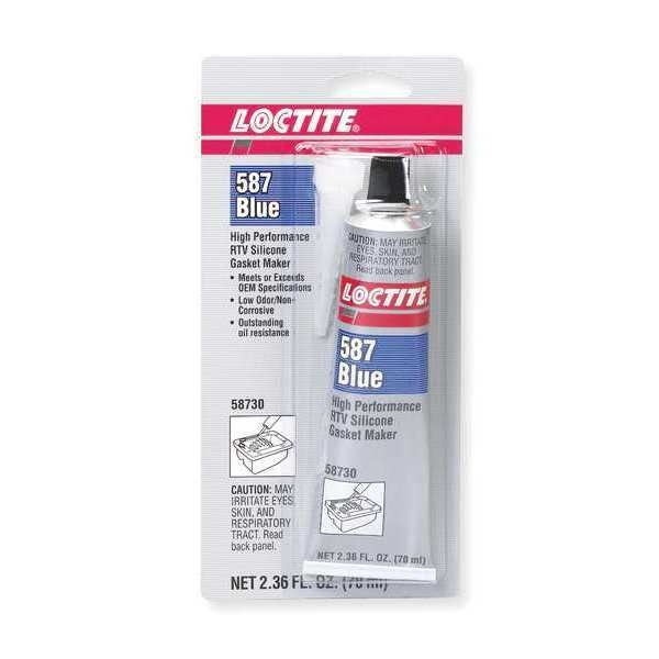 Low Odor,  Noncorrosive RTV Silicone Gasket Maker,  70 mL,  Blue,  Temp Range -75 to 500 Degrees F