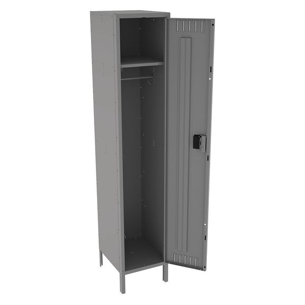 Wardrobe Locker,  15 in W,  18 in D,  78 in H,  (1) Tier,  (1) Wide,  Gray