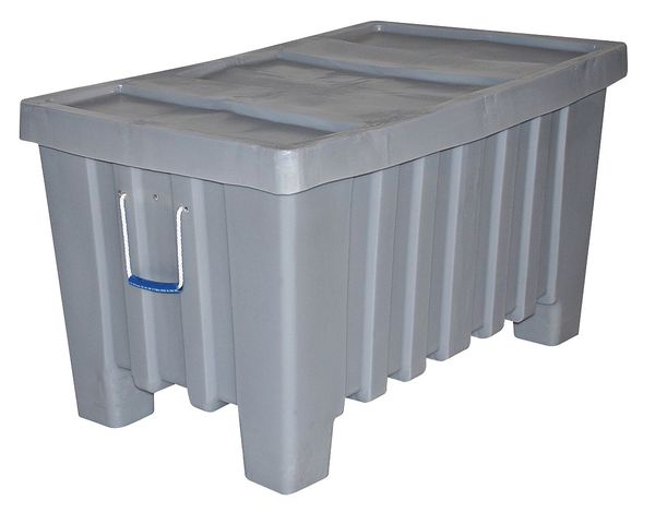 Gray Bulk Container,  Plastic,  8.7 cu ft Volume Capacity