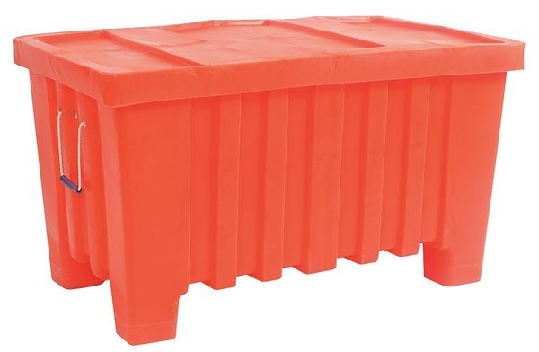 Orange Bulk Container,  Plastic,  8.7 cu ft Volume Capacity