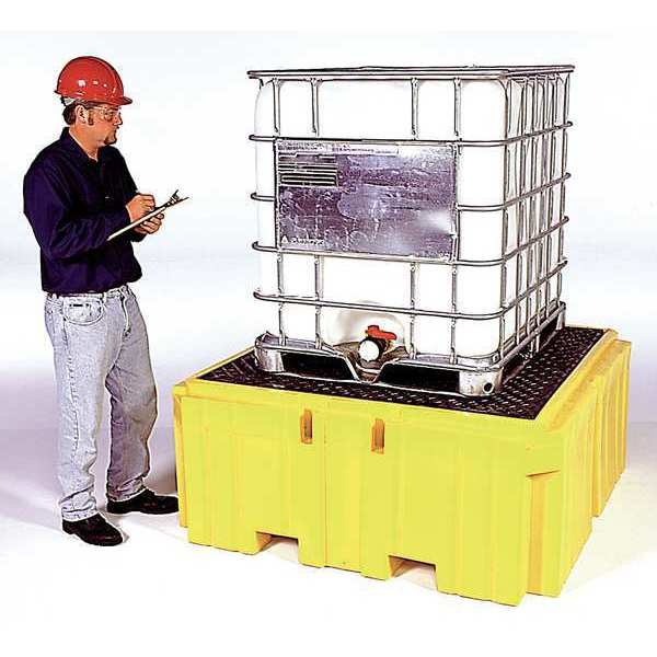 IBC Still Containment Unit,  for (1) IBC,  62 in L x 62 in W x 28 in H,  8500 lb Load Capacity,  Yellow
