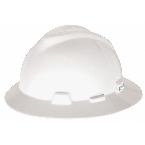 V-Gard Full Brim Hard Hat,  Slotted,  Type 1,  Class E,  Fas-Trac Ratchet Suspension,  White