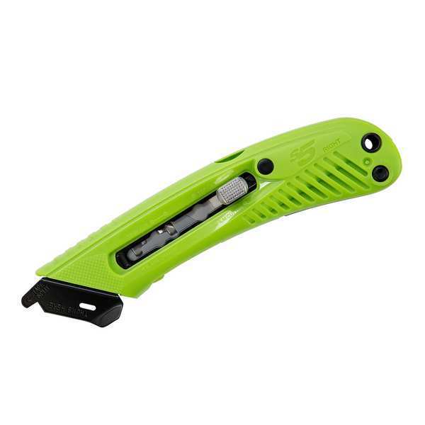 Safety Knife,  3 Fixed Blade Depths,  Safety Point,  Plastic,  6 in L.