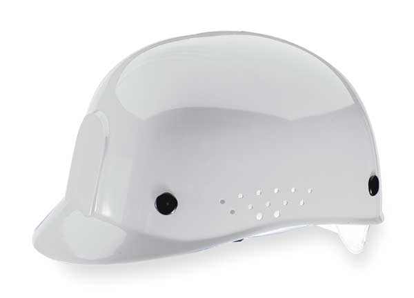 Vented Bump Cap,  Front Brim,  Perforated Sides,  Pinlock Suspension,  Fits Hat Size 6 1/2 to 8,  White