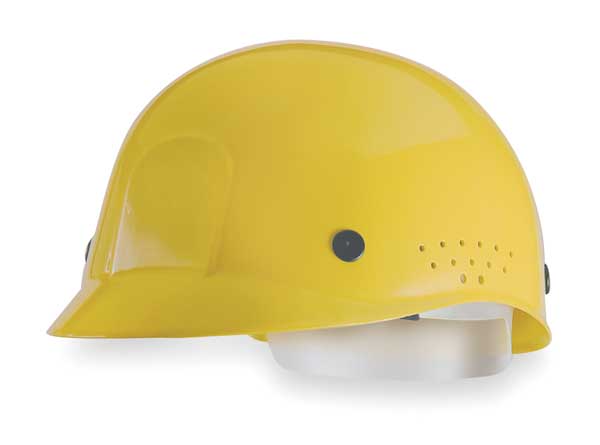 Bump Cap,  Front Brim,  Perforated Sides,  Pinlock Suspension,  6 1/2 to 8,  Yellow