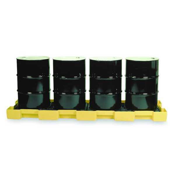 Inline Drum Spill Containment Platform,  60.5 gal Spill Capacity,  4 Drum,  10, 000 lb.,  Polyethylene
