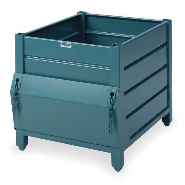 Green Bulk Container,  Steel,  36.4 cu ft Volume Capacity