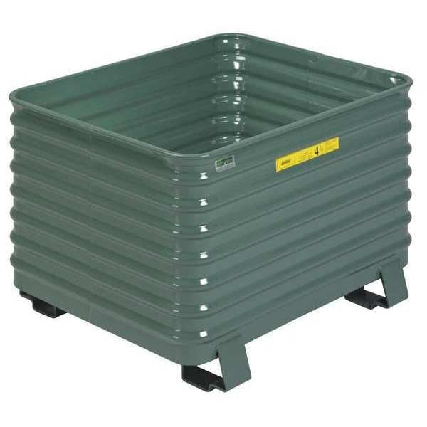 Green Bulk Container,  Steel,  26.7 cu ft Volume Capacity