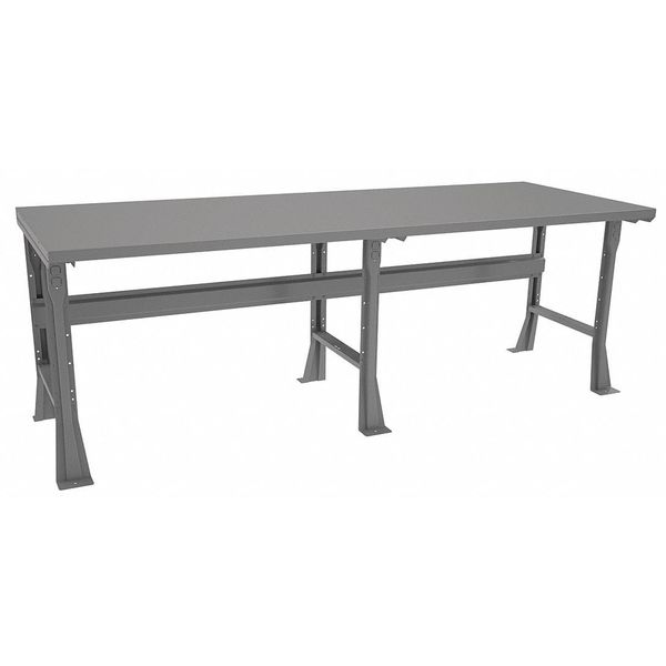 Work Bench,  Steel,  96" W,  33-1/2" Height,  4000 lb.,  Flared