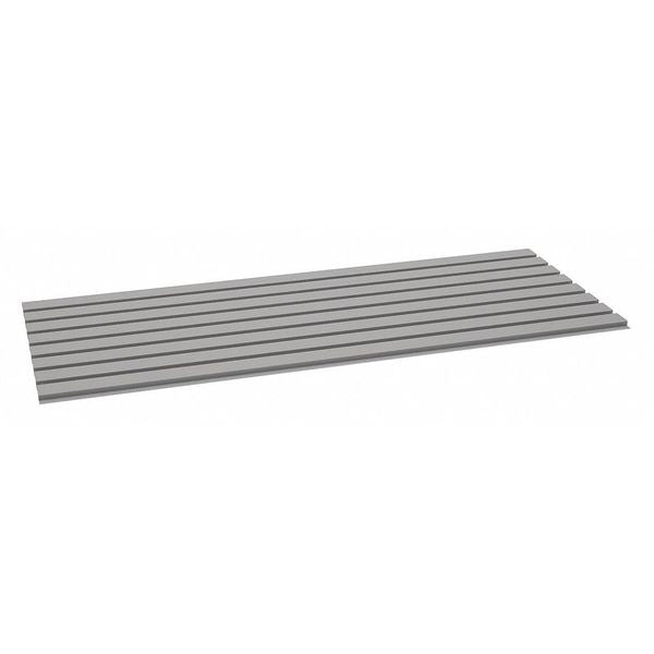 Decking,  Ribbed Steel,  60 in W,  24 in D,  Gray,  Powder Coated Finish,  Gauge: 22