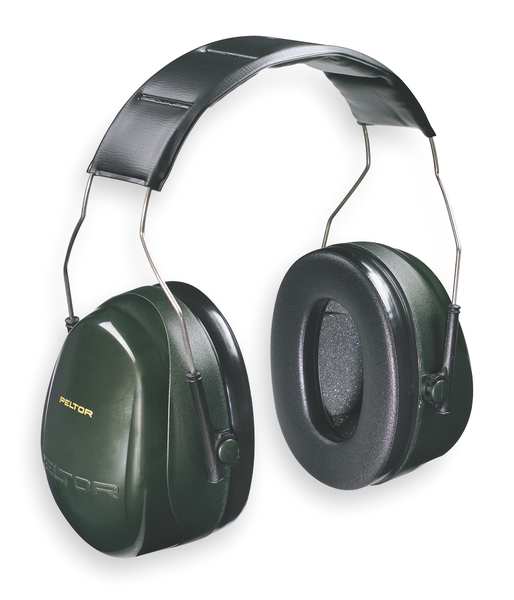 Peltor Optime 101 Over-the-Head Earmuffs,  Passive Protection,  NRR 27 dB,  Foldable Black/Green