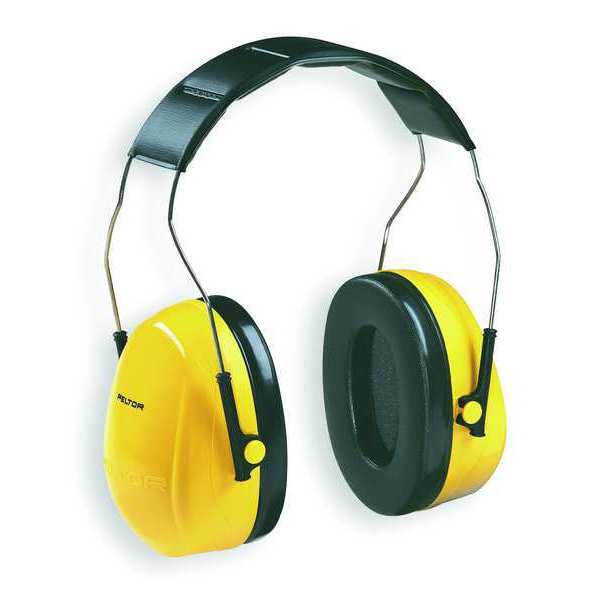 Peltor Optime 98 Over-the-Head Ear Muffs,  Stainless Steel Headband,  NRR 25 dB,  Yellow