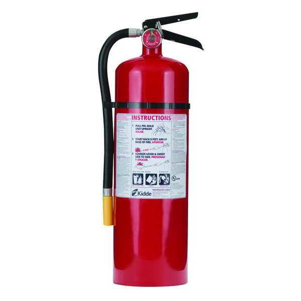 Fire Extinguisher,  Class ABC,  UL Rating 4A:60B:C,  Rechargeable,  10 lb capacity,  20 ft Range