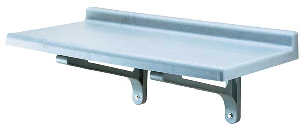 Polypropylene Wall Shelf,  18"D x 36"W x 13-1/2"H,  Gray