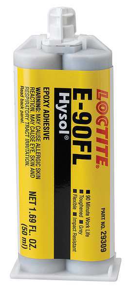 Epoxy Adhesive,  E-90FL Series,  Gray,  1:01 Mix Ratio,  3 hr Functional Cure,  Dual-Cartridge