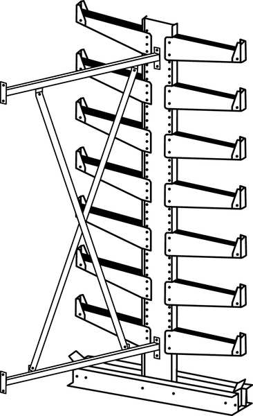 Add-On Cantilever Rack, 2 Sides, 7 ft. H