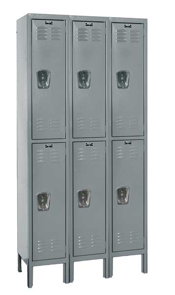 Wardrobe Locker,  36 in W,  12 in D,  66 in H,  (2) Tier,  (3) Wide,  Dark Gray