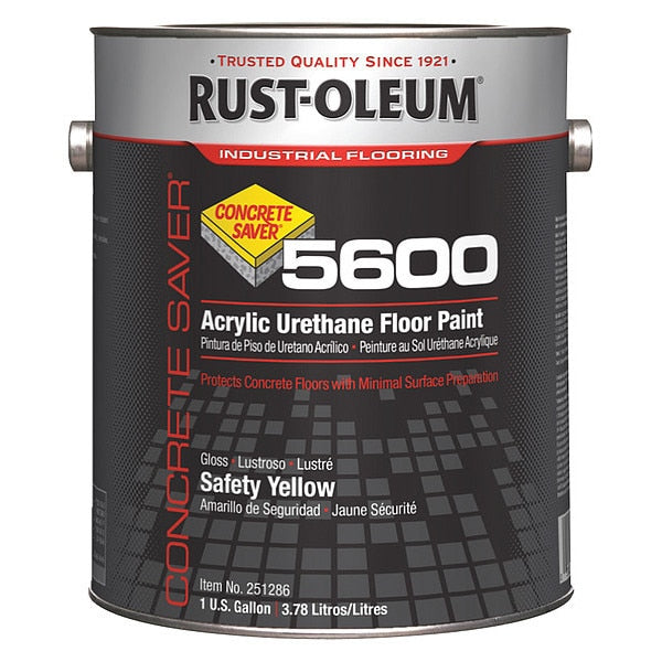 1 gal Floor Paint,  Gloss Finish,  Safety Yellow,  Solvent Base