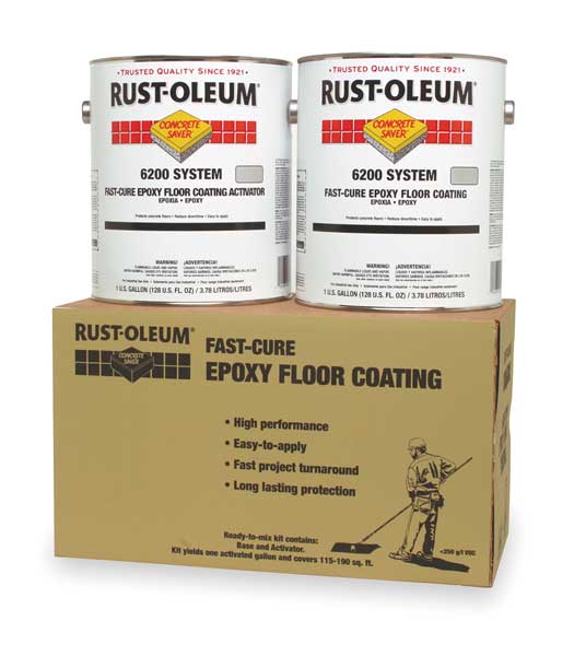 1 gal Floor Coating Kit,  Semi-gloss Finish,  Silver Gray,  Solvent Base