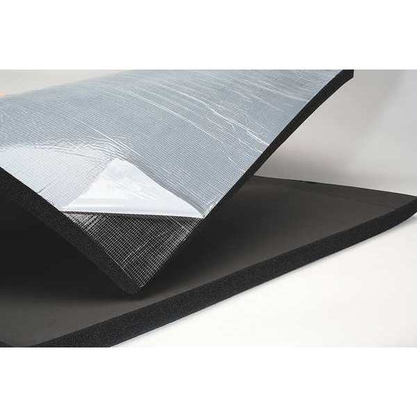Insulation Sheet,  NBR/PVC,  36 in x 48 in,  1 in Wall,  Black