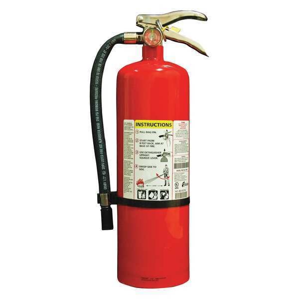 Fire Extinguisher,  Class ABC,  UL Rating 4A:80B:C,  Rechargeable,  10 lb capacity,  20 ft Range