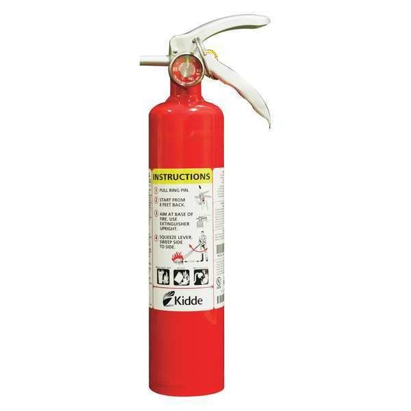 Fire Extinguisher,  Class ABC,  UL Rating 1A:10B:C,  Dry Chemical,  2.5 lb capacity,  15 ft Range